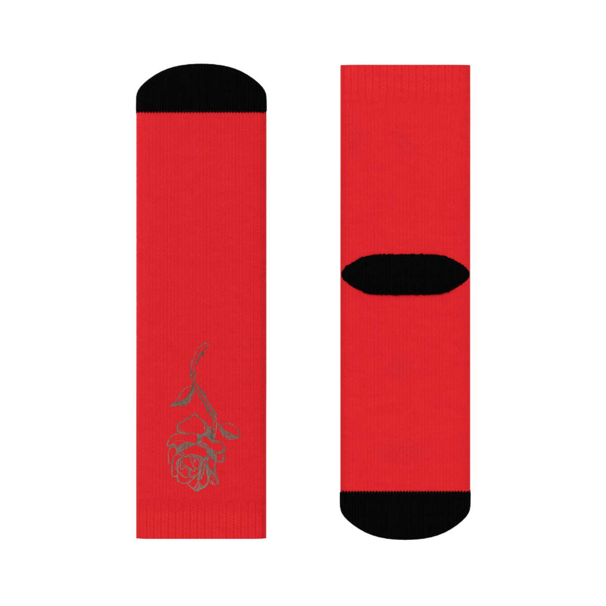Red Rose Crew Socks